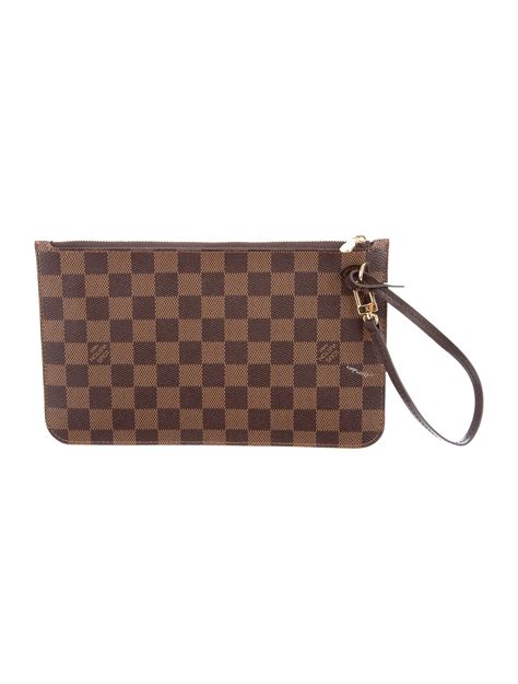 louis vuitton damier ebene neverfull clutch pouch